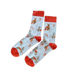 Candy Cane & Kangaroo - Adult Socks