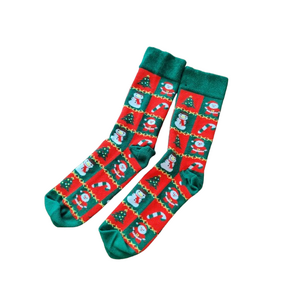 Festive Snowman & Santa  - Adult Socks